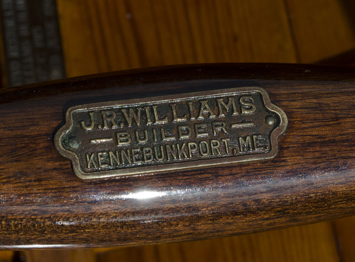 J. R. Williams builder plate